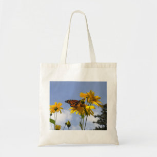 Botervlieg op de Canvas tas van zonnebloemen