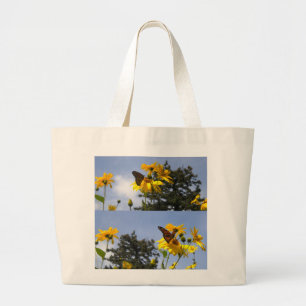 Botervlieg op de Canvas tas van zonnebloemen