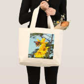 Botervlieg op de Canvas tas van zonnebloemen (Voorkant (product))