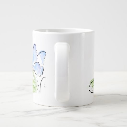 Botervlieg op gras over bloemveld jumbo mok (Achterkant)