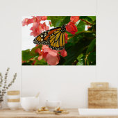 Botervlieg op het Poster van de Rode Bloemen (Keuken)