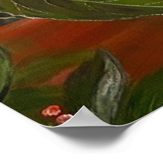 Botervlieg op Struik afdrukken Poster (Hoek)