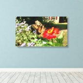 Botervlieg op ventilator voor huis - horizontaal canvas afdruk (Insitu (Houten vloer))