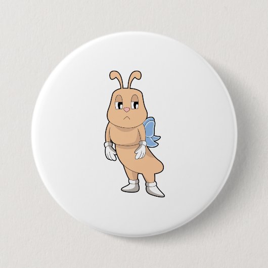 Botervlieg zonder vleugels ronde button 7,6 cm (Voorkant)