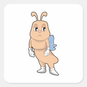 Botervlieg zonder vleugels vierkante sticker