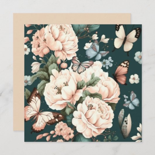 Botervliegen en bloemen (Voorkant / Achterkant)