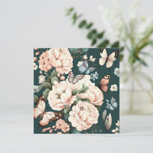 Botervliegen en bloemen (Staand voorkant)