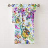 Botervliegen en bloemen bad handdoek (Insitu)