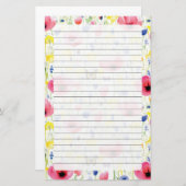 Botervliegen en bloemen briefpapier (Voorkant / Achterkant)