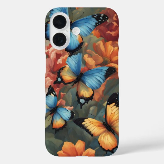 Botervliegen en bloemen Case-Mate iPhone case (Achterkant)