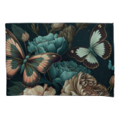 Botervliegen en bloemen, donkerklassiek ontwerp kussensloop (Voorkant)
