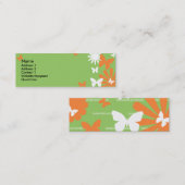 Botervliegen en bloemen mini visitekaartje (Voorkant / Achterkant)