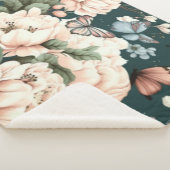 Botervliegen en bloemen sherpa deken (3/4)