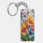 Botervliegen en bloemen sleutelhanger (Voorkant Links)