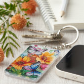 Botervliegen en bloemen sleutelhanger (Voorkant Rechts)