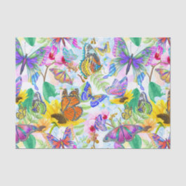 Botervliegen en bloemen tissuepapier