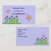 Botervliegen en bloemen visitekaartje (Voorkant / Achterkant)