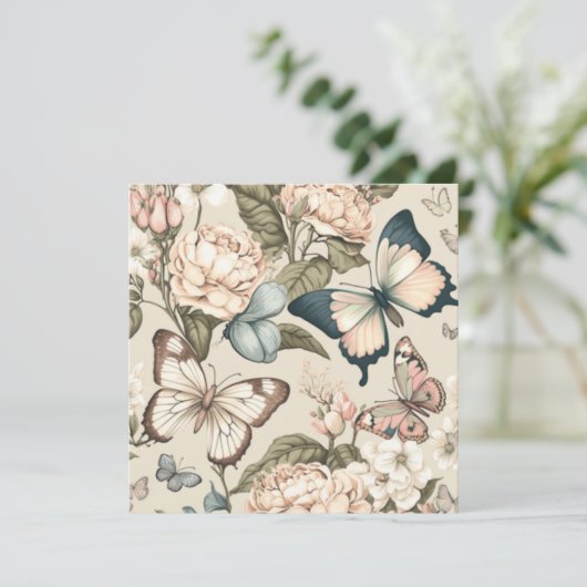 Botervliegen en bloespastel (Staand voorkant)