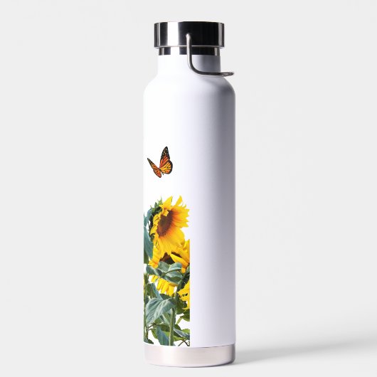 Botervliegen en zonnebloemen waterfles (Links)