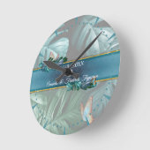 Botervliegen van Paradise/Tropische Turquoise Spla Ronde Klok (Hoek)