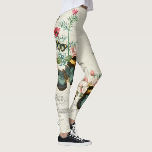 Botervliegen Wildbloemen Ephemera Romantische Vint Leggings