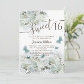 Botervliegenbloemtuin, zoet, zestien uitnodiging (Staand voorkant)