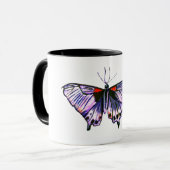 Botervliegenkunst waterverf mok (Voorkant links)