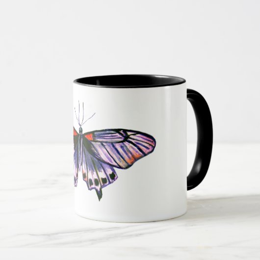 Botervliegenkunst waterverf mok (Voorkant rechts)