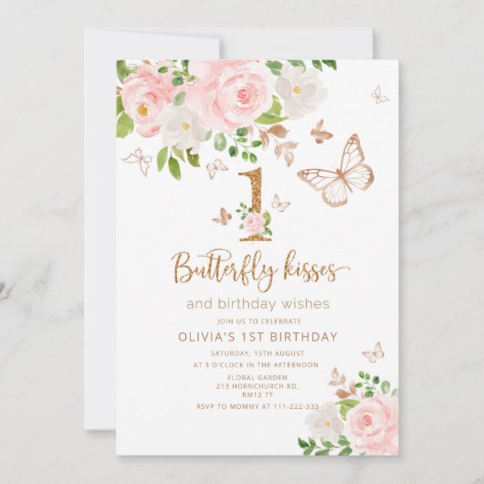 Botervliegenkussens en verjaardagwensen kaart (Voorkant)