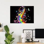 Botervliegenregenboog Poster (Thuiskantoor)