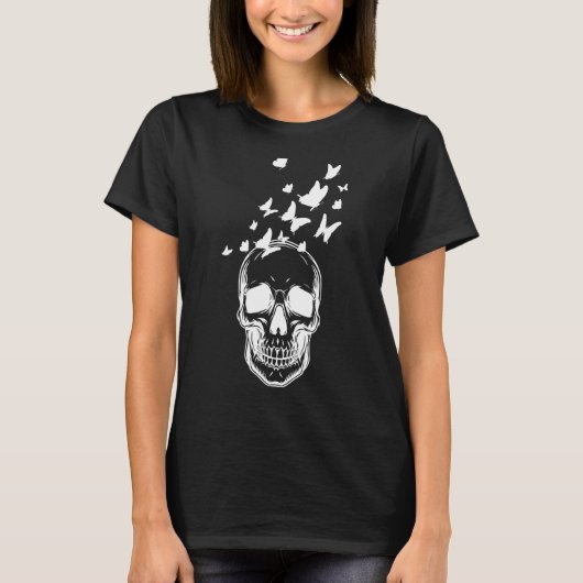 Botervlieger Fairycore Aesthetische Skelethuid T-shirt (Voorkant)