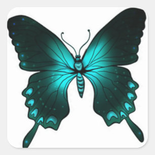 Botervlieger/groene zweetstaart vierkante sticker