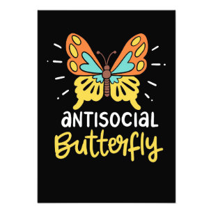Botervlieger over antisociale vlinder foto afdruk