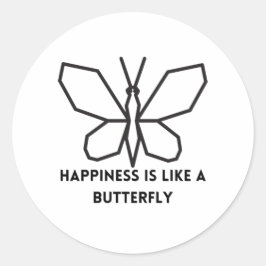 Botervliegers: Geluk is als een vlinder Ronde Sticker