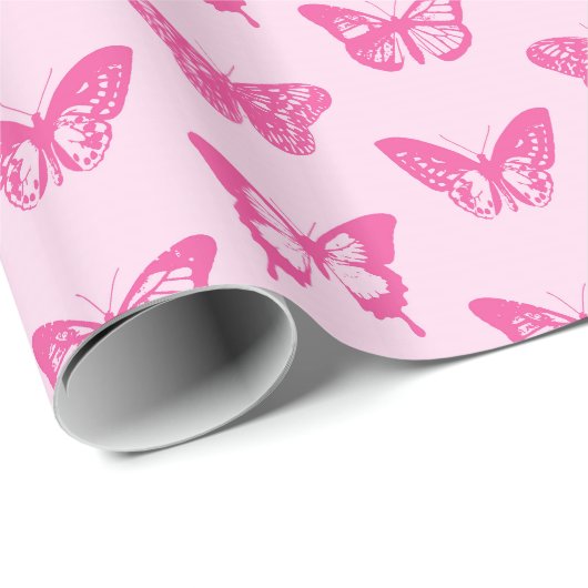Botervliegers, lichtroze en fuchsie cadeaupapier (Rol Hoek)
