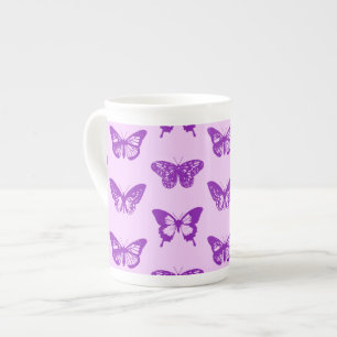 Botervliegers, orchidee, roze en violet porselein kop