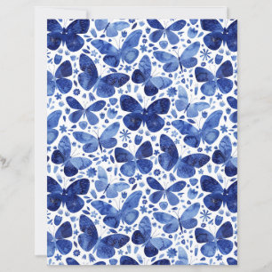Botervliegers Waterverf Blue Scrapbook Paper