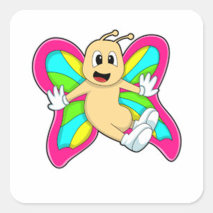 Botervliegkleurig Vierkante Sticker