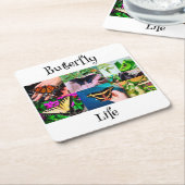 Botervliegleven Vierkante Kartonnen Onderzetter (Schuin)