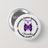 Botervlieglint - Pancreaskankermaand Ronde Button 5,7 Cm (Voorkant /achterkant)