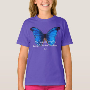 Botervliegontwerp met ecclesiasta tweble verse t-shirt