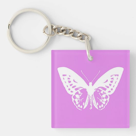 Botervliegschets, orchidee en wit sleutelhanger (Voorkant)