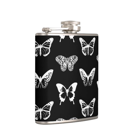 Botervliegschets, wit en zwart heupfles (Rechts)