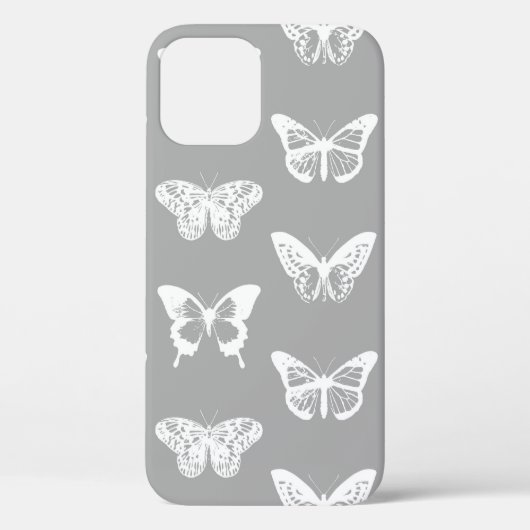 Botervliegschets, zilvergrijs en wit Case-Mate iPhone case (Achterkant)