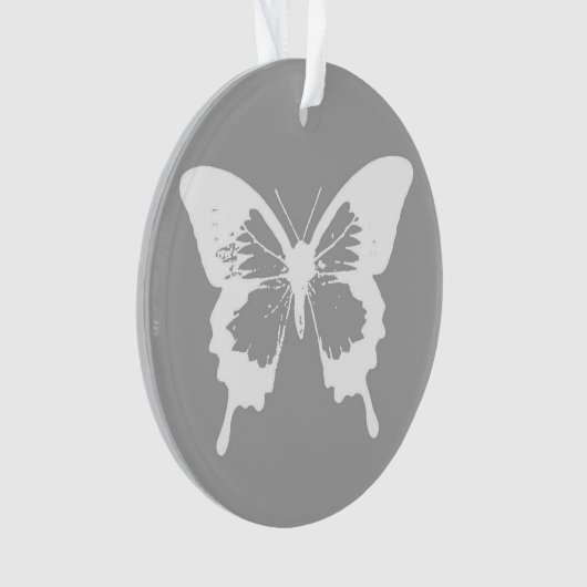 Botervliegschets, zilvergrijs en wit ornament (voorkant)