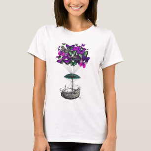 Botervliegvliegtuig 2 Paars en groen T-shirt