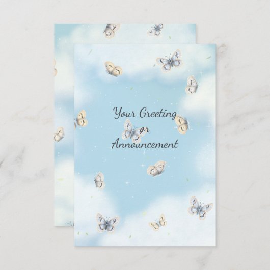 Botervliegzwerm in Dreamweaver Blue Sky Custom Bedankkaart (Voorkant / Achterkant)