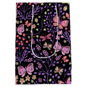 Botervlieskleurig en bloemen Roos schattig Medium Cadeauzakje (Achterkant)