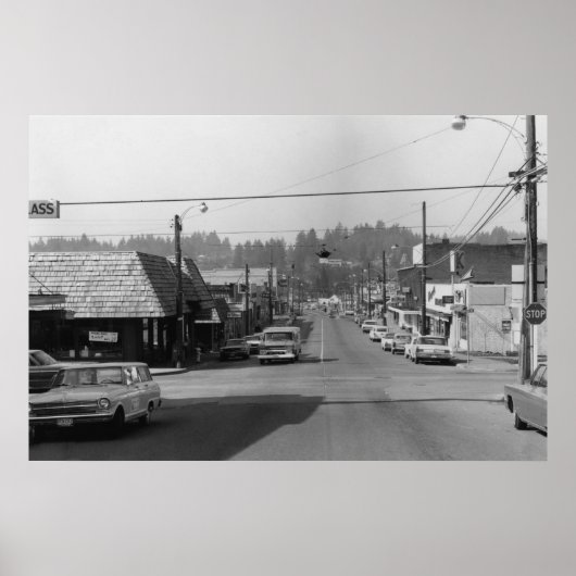 Bothell, WA - Foto van de scène in de binnenstad Poster (Voorkant)