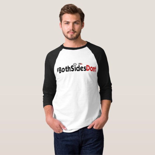 #BothSidesDont - 3/4 T-shirt de base de raglan de (Devant entier)